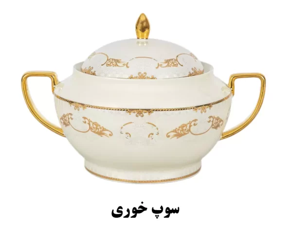 سوپخوری سرویس 18 نفره چینی نیوبن از کالکشن ویلیام با طرح 4058B